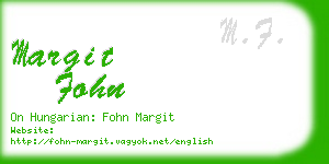 margit fohn business card